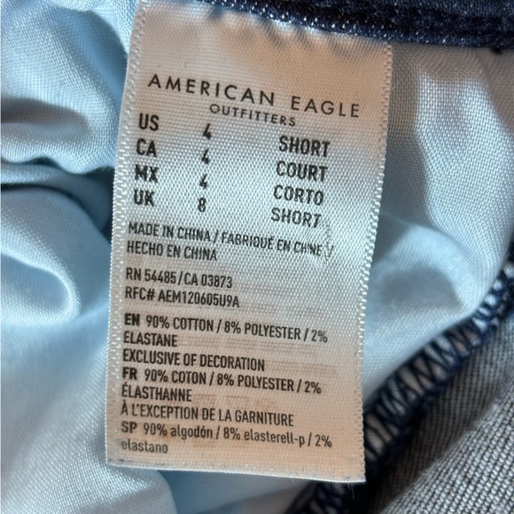 American Eagle AE Jeans Hi-Rise Jeggings Distressed Knees Blue Jeans Size 4S - Picture 14 of 14